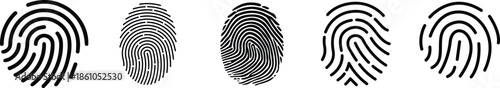 Finger Print Icon set. Identity, authorization or privacy concept. Modern style. Finger prints scanning concept. scan or scanner for lock secure security logo. Digital fingerprint, identification.