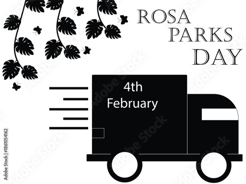 Rosa Parks Day illustration, Civil rights tribute poster, Minimalist Rosa Parks design