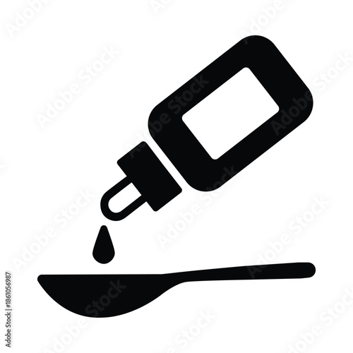 Bottle pouring syrup icon
