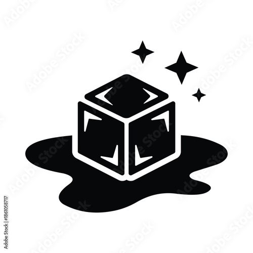 Melting ice cube icon