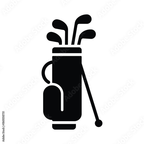 Golf bag with clubs icon