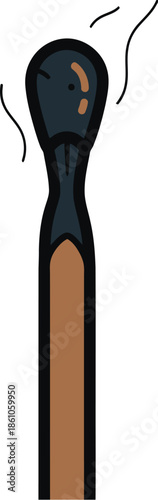 Burnt matchstick with smoke