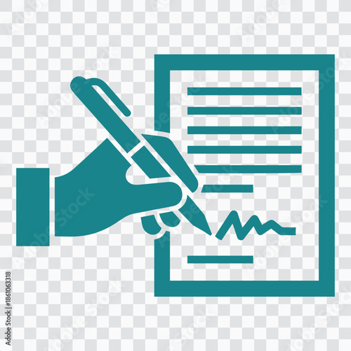 Contract Agreement Document Icon – Legal Business Signature Paperwork