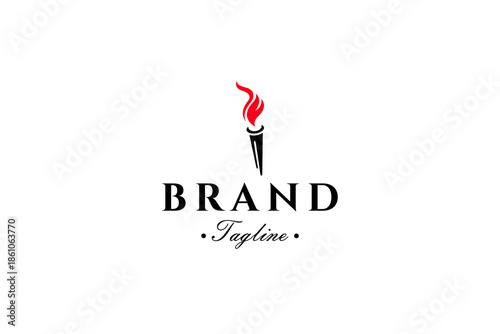 Torch Logo is a symbol of spirit, light and hope with a flat vector design style.