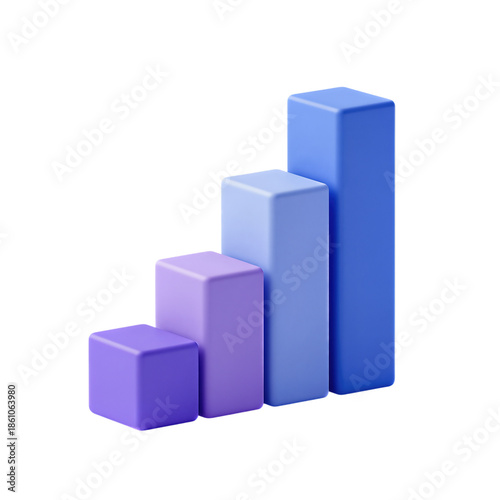 Colorful 3D bar graph showing growth Free Download Colorful 3D bar graph showing growth - GFXLoad