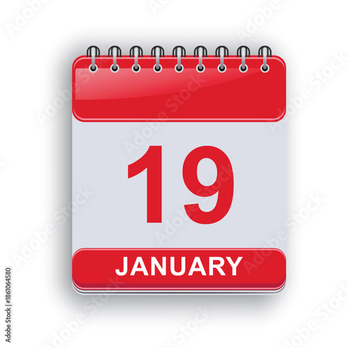 January 19 Daily Calendar Sheet Modern Design