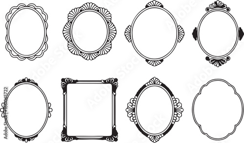 Ornate Design The frames feature intricate, highly decorated patterns with scrolls, flourishes, and filigree details.