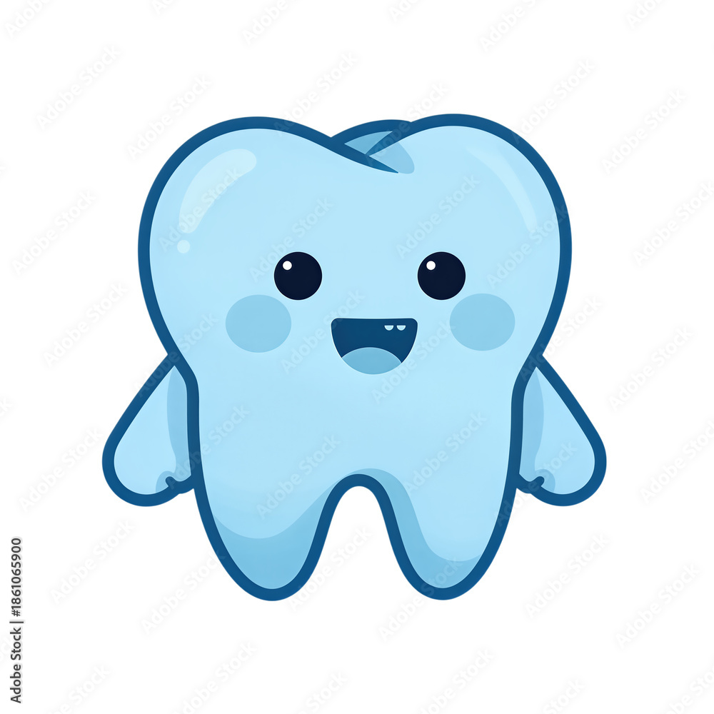 Obraz premium Cute smiling cartoon tooth character
