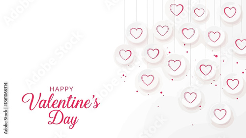 Charming Valentine's Day design with delicate pink heart elements, a lovely romantic backdrop for celebrations and heartfelt messages