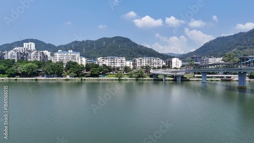 Sanming Fujian Urban Landscape with River, Mountains and Greening