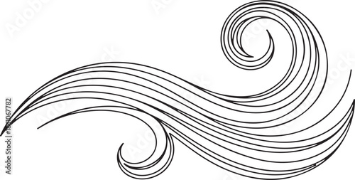 Abstract Symbolism The design acts as an abstract icon representing natural elements like the wind or ocean waves.