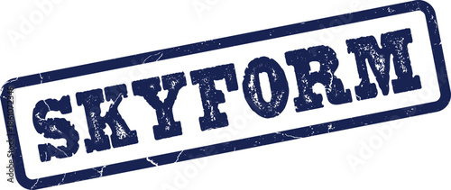 This official SKYFORM message is imprinted with a vintage style blue grungy effect