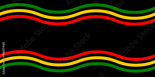  Black history month background with blank space and top bottom ornament. Consist of red yellow green colour in black colour combination