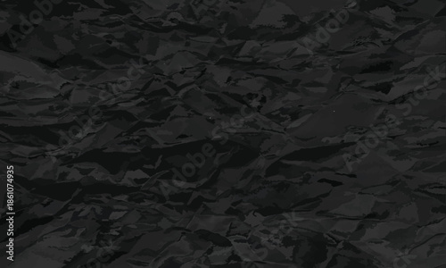 Dark crumpled paper texture background offering a moody and deep abstract surface for creative design projects