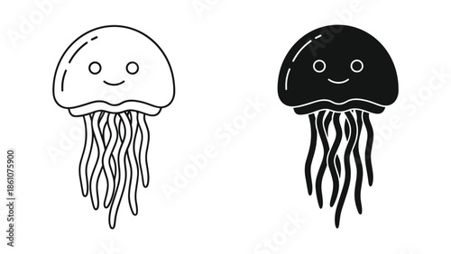 Cartoon jellyfish illustration with smiling face
