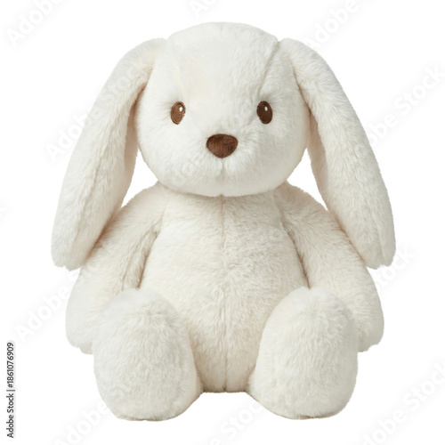 Fotografie Soft white stuffed bunny rabbit plush toy