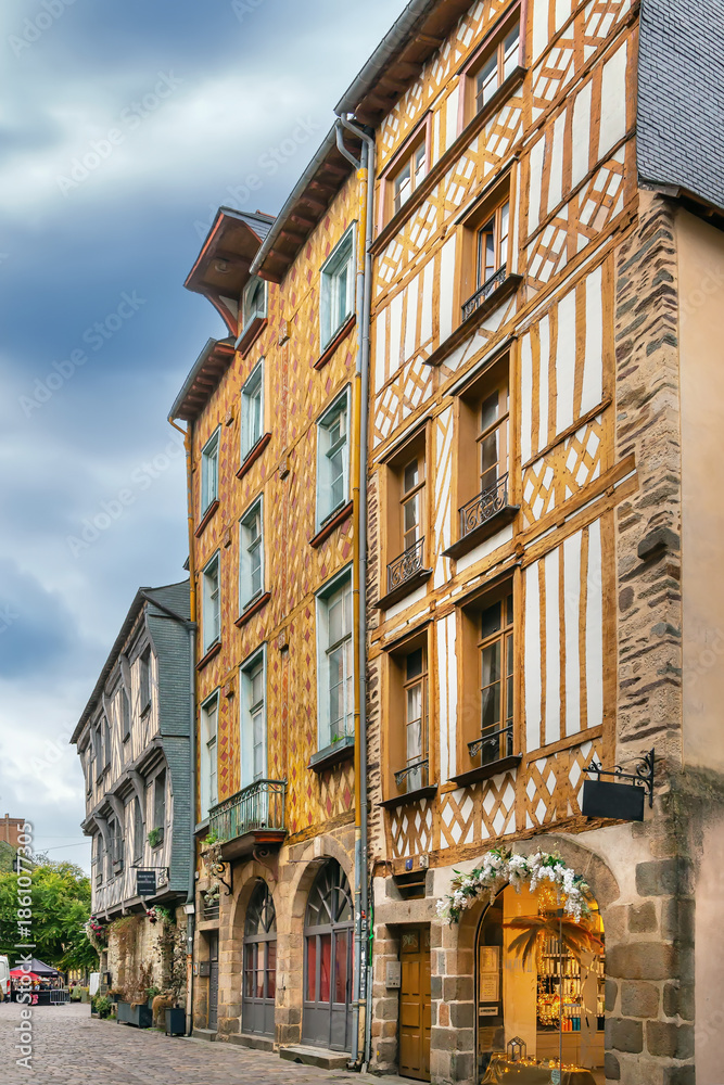 Obraz premium Street in Rennes downtown, France