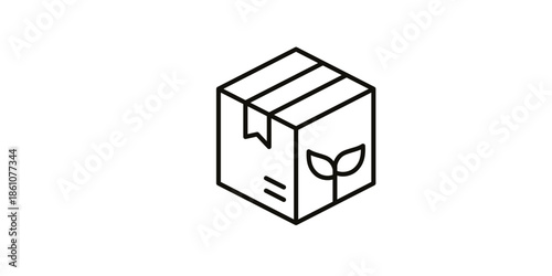 Eco friendly packaging with plant growing from box