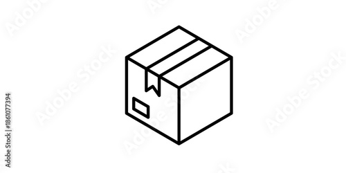 Simple line art of a sealed package box