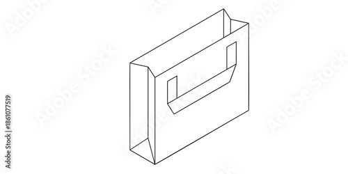 Modern paper shopping bag with handle