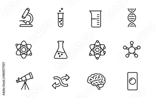 Science and technology icons for educational and research purposes