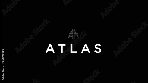 Minimalist corporate emblem featuring a distinctive abstract geometric symbol above modern uppercase text on a solid dark background, conveying professional identity