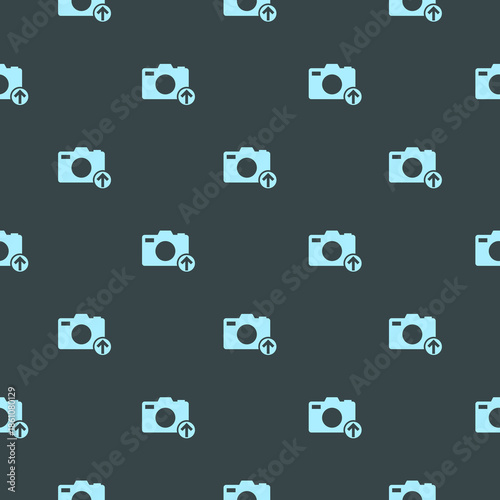 Camera, photo upload seamless pattern isolated on color background
