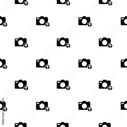 Camera, photo upload seamless pattern isolated on white  background