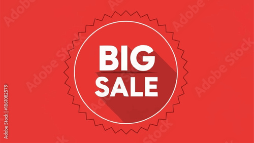 Big Sale Announcement Graphic with Red Background.