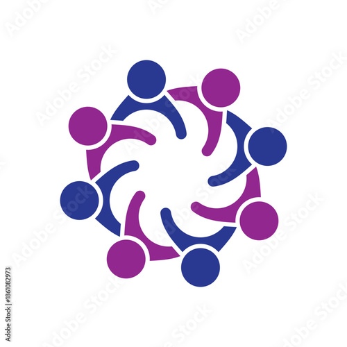 rotating successful people community logo design