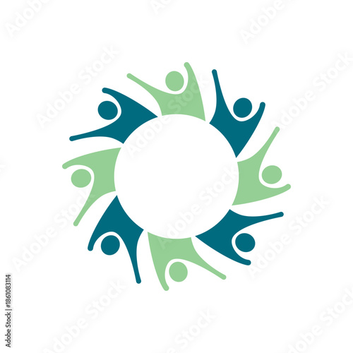 rotating successful people community logo design