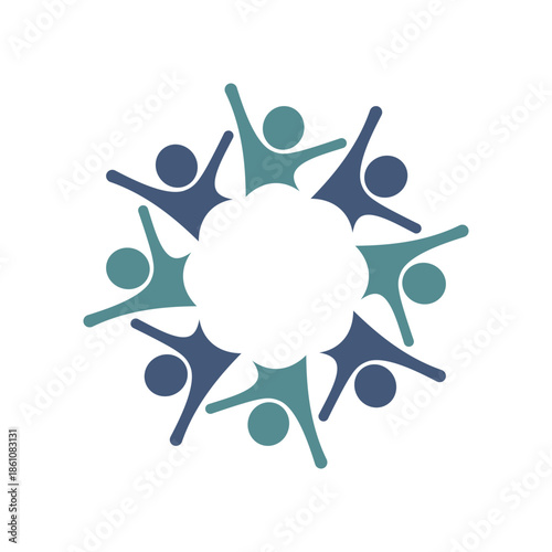 rotating successful people community logo design