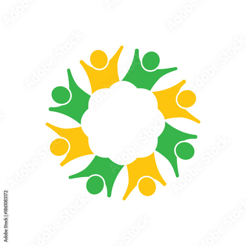 rotating successful people community logo design