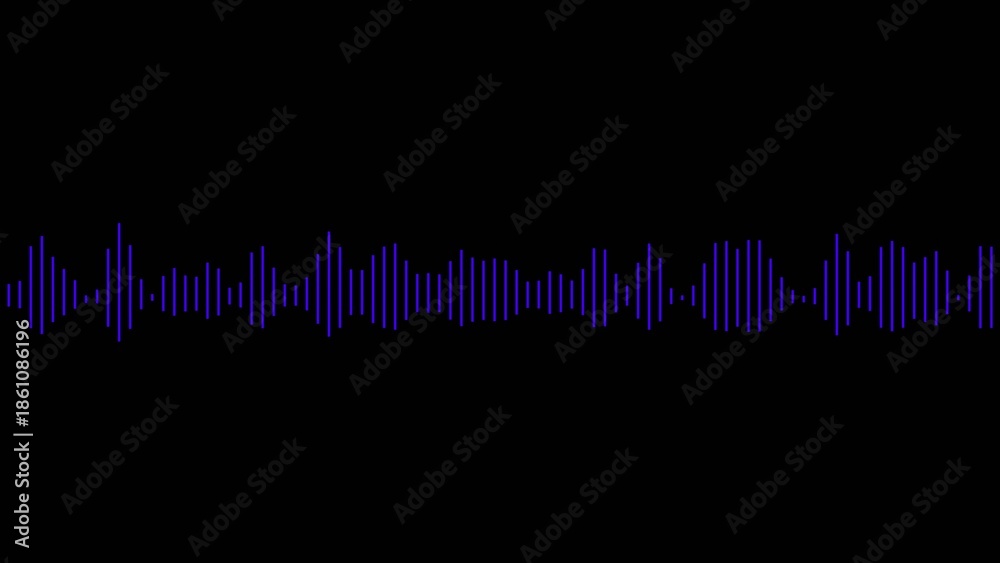 Αυτοκόλλητο Audio waveform with blue spikes and varying heights on a Generate title without using the word Title: before it