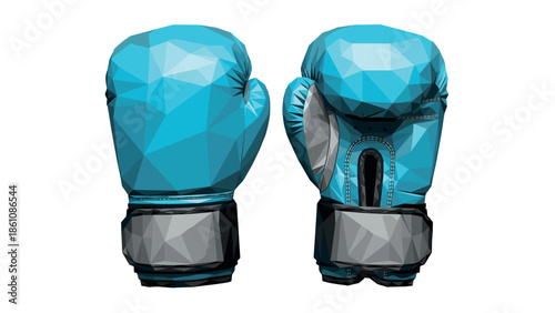 Geometric boxing gloves: modern low poly design for sports enthusiasts
