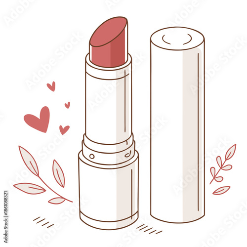 Illustrated lipstick and case