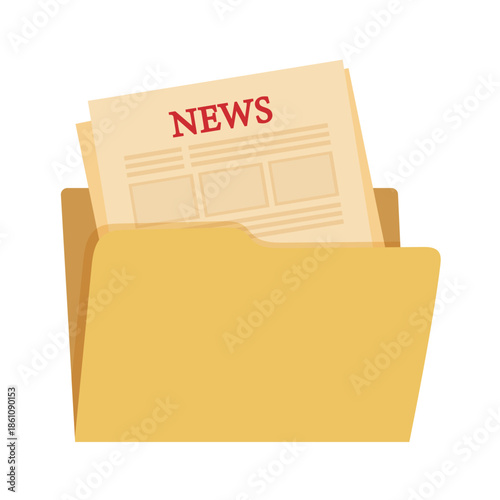 Document folder. Detective. Flat vector clipart, illustration with isolated background.