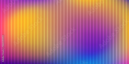 Abstract ribbed fractal glass texture effect with bright smooth fluted vertical lines of colorful gradient. Bold and dynamic design blending bright modern abstract