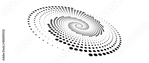 dotted spiral lines element radial spinning halftone 