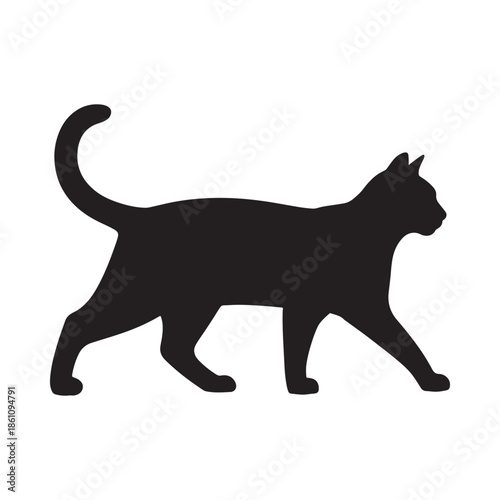 A stark silhouette of a feline in motion showcasing its graceful form and subtle details