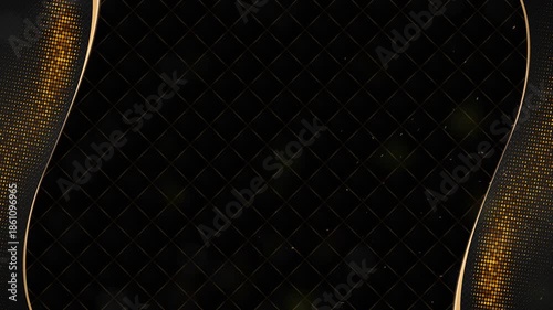 Luxury Black and Gold Abstract Background Animation with Elegant Curved Panels and Premium Copy Space
