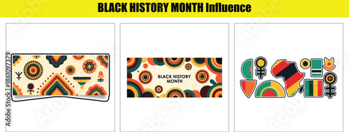Black History Month celebration with colorful patterns and symbols representing African