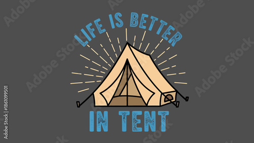 Cozy Camping Tent On Dark Ground For Outdoor Adventure.