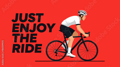 Cyclist in Action Riding a Road Bicycle.