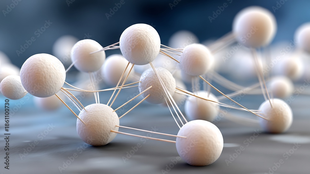 Obraz premium A compelling three-dimensional render showcases a complex molecular
