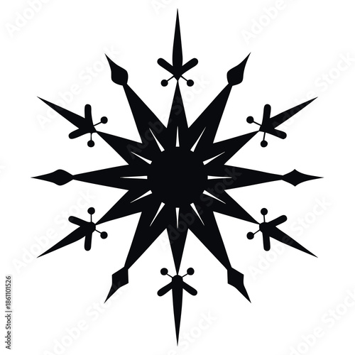 Silhouette of a Christmas  starburst pattern 