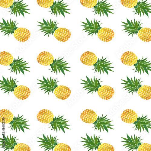 pineapple fruit illustration, summer fresh fruit theme	