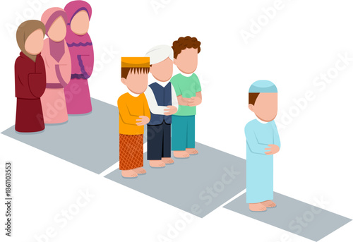 People Praying Islamic Congregational Prayer