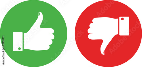 Thumbs Up and Thumbs Down Vector Icons. Like and Dislike Symbols