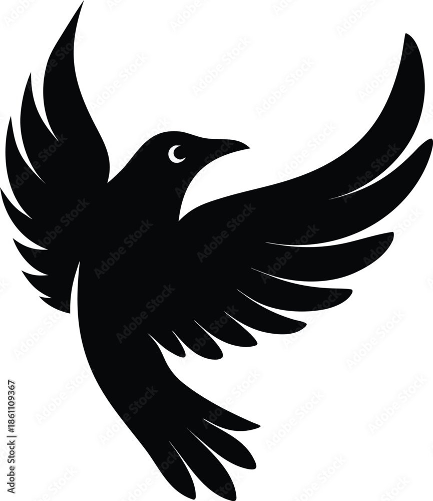 Obraz premium A Vector Illustration Depicting A Single Bird In Flight